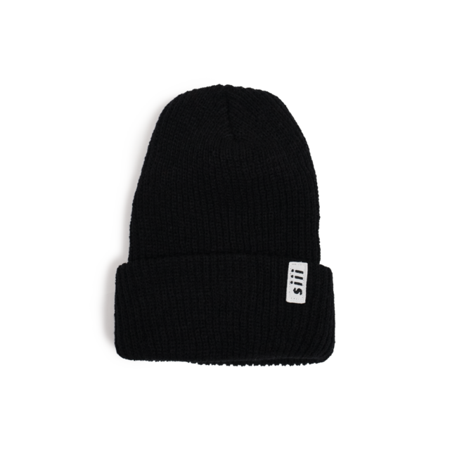 siii "BOX LOGO PATCH" KNIT CAP BLACK