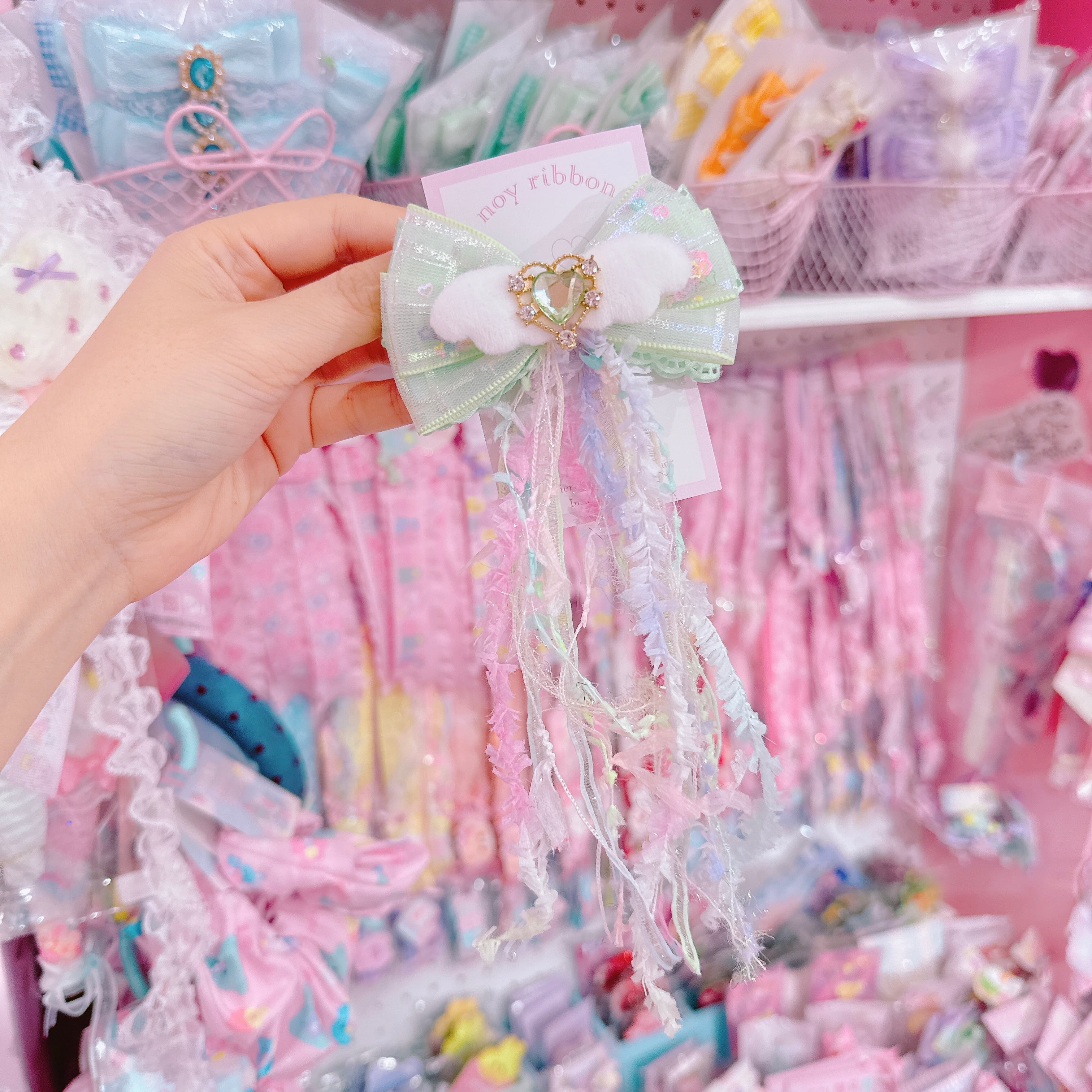 【F7】64-44きらきらリボンヘアクリップ