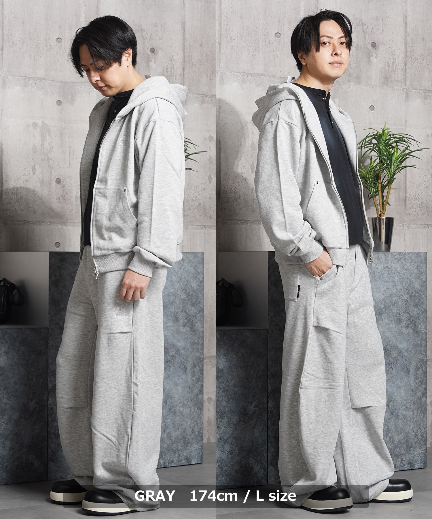 ◇エンブレム スタッズ バレルスウェットパンツ◇lf-26002