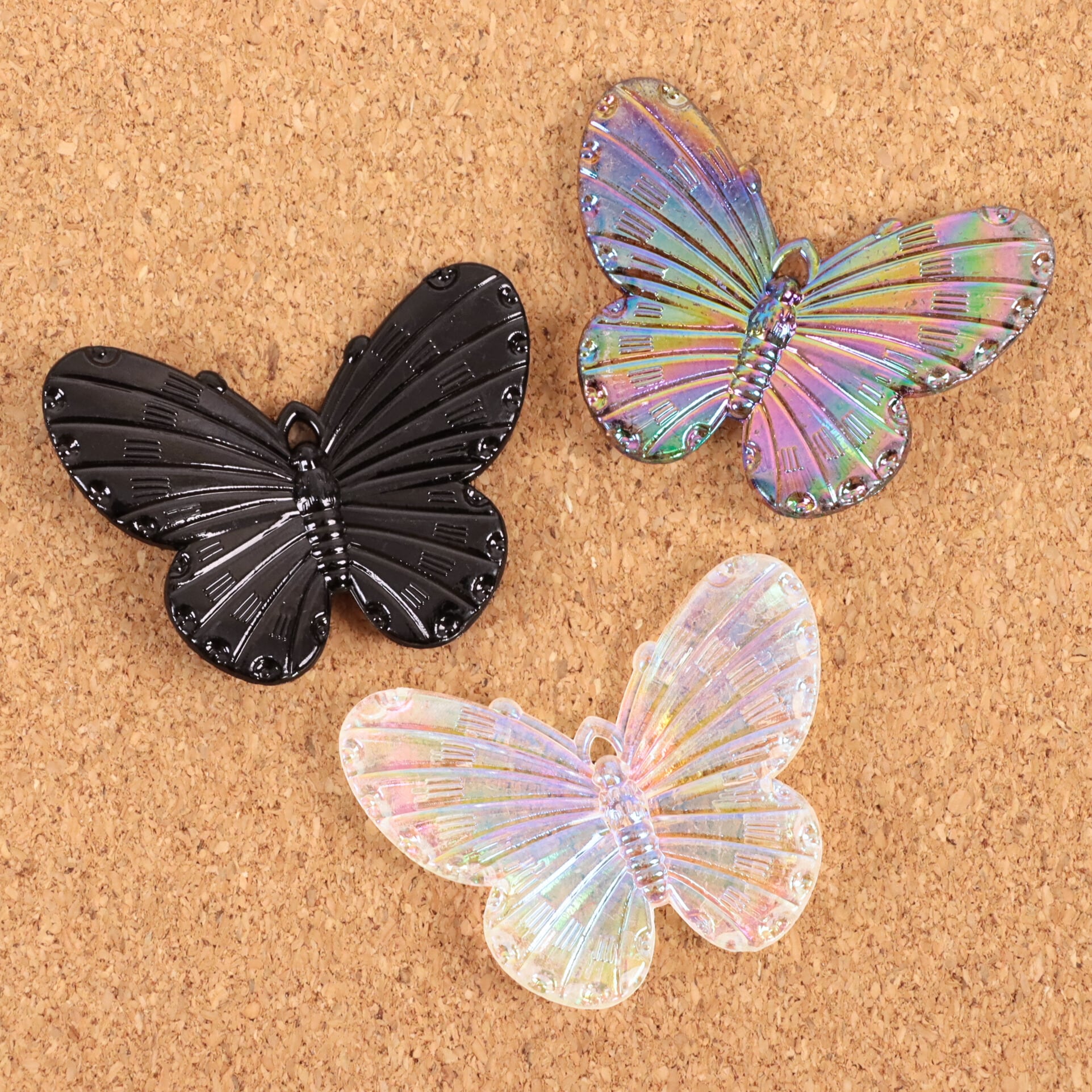 蝶 パーツ ブラック オーロラ 樹脂 プラスチック 02000206