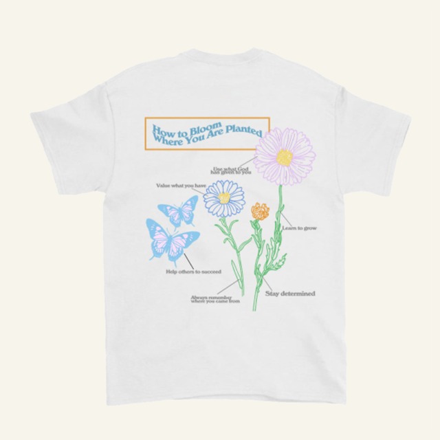 【Cat & Parfum】How to Bloom Where You Are Planted Colorful Tee