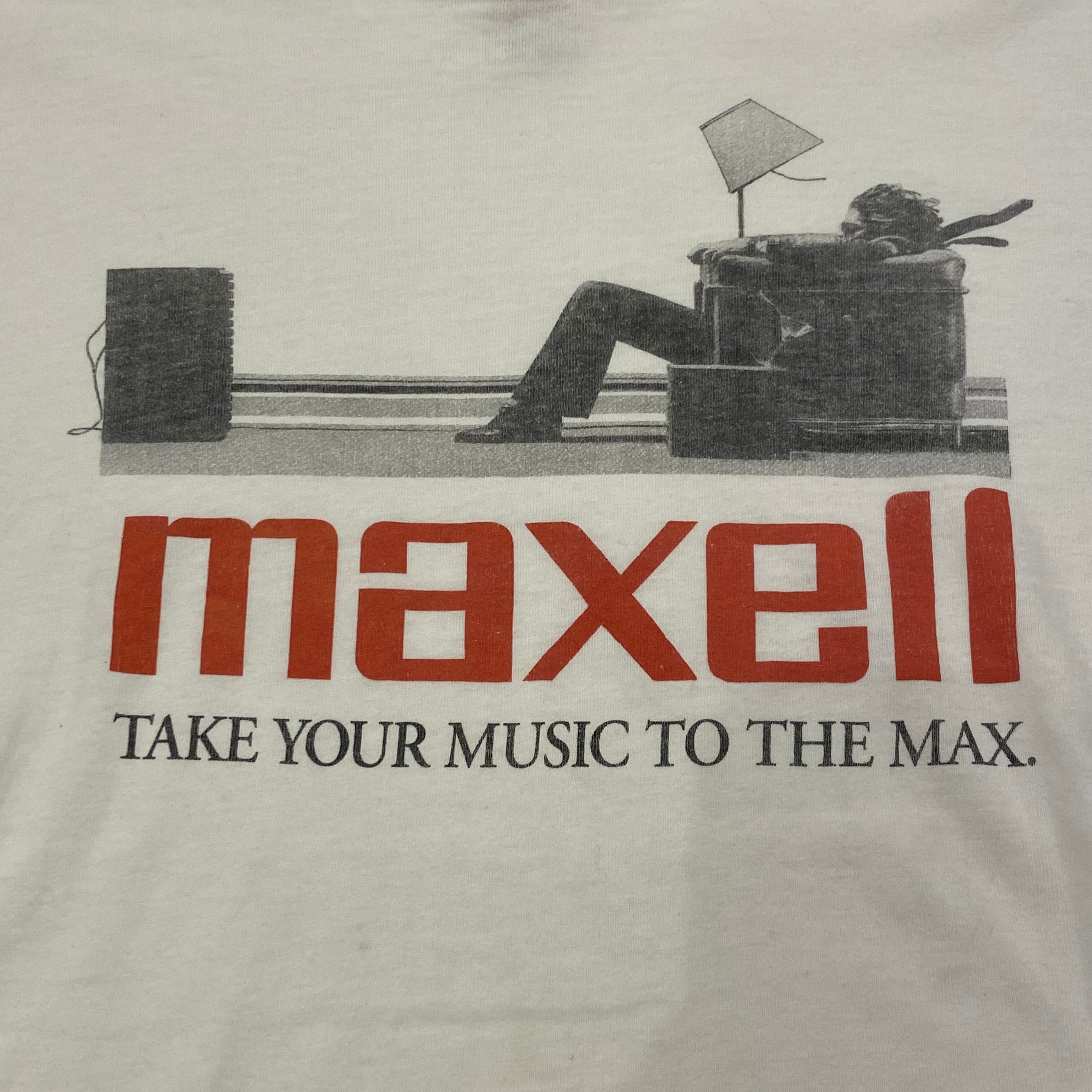 80-90'S maxell マクセル シルグルステッチ グラフィックTee