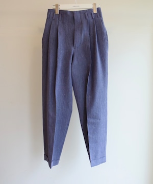 FUMIKA_UCHIDA/ FU-R-PT010 WOOL/LINEN SUITING TUCKED SLACKS