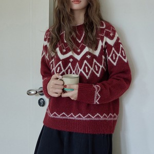 nordic pattern jacquard knit