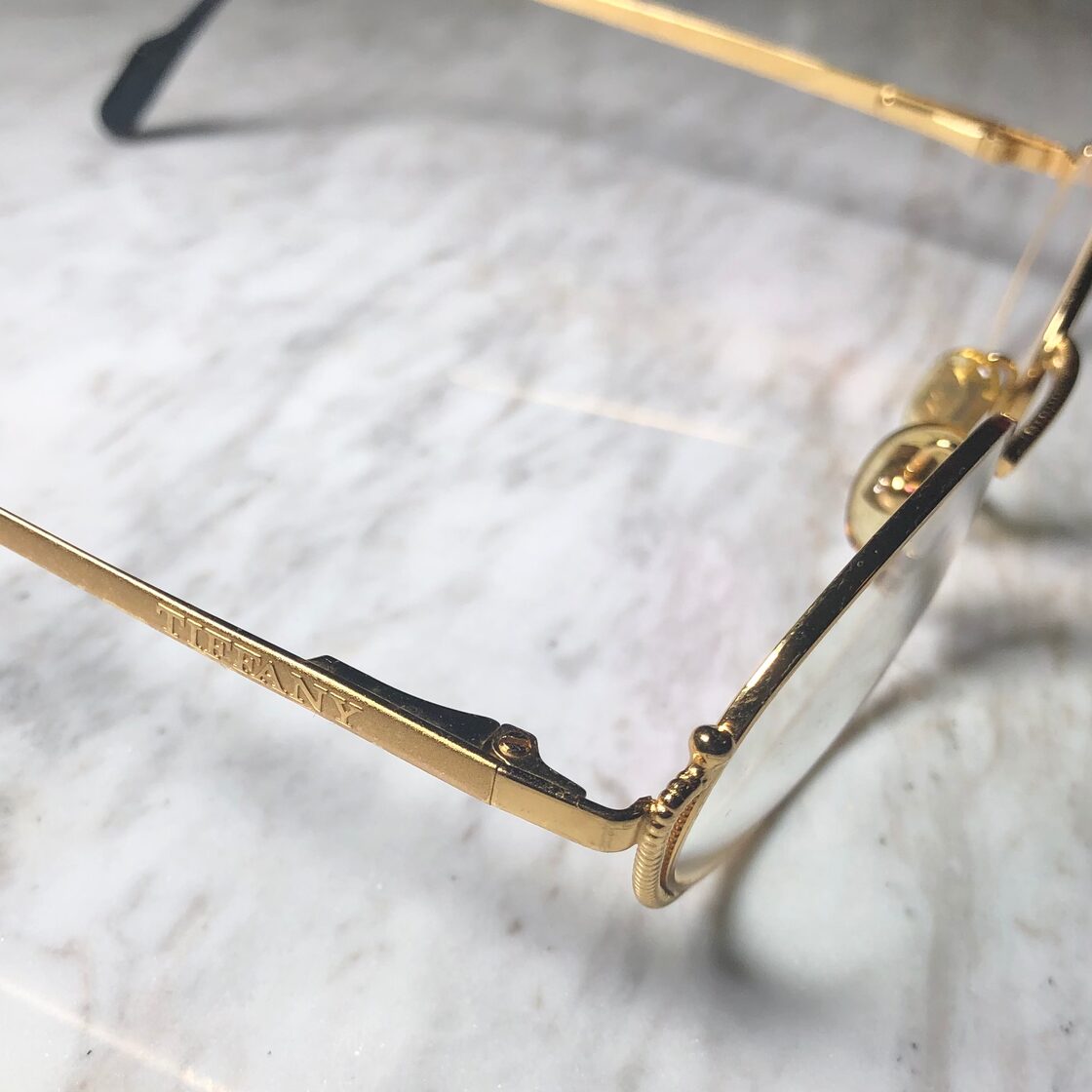 vintage TIFFANY LUNETTES 23k gold plated glasses 