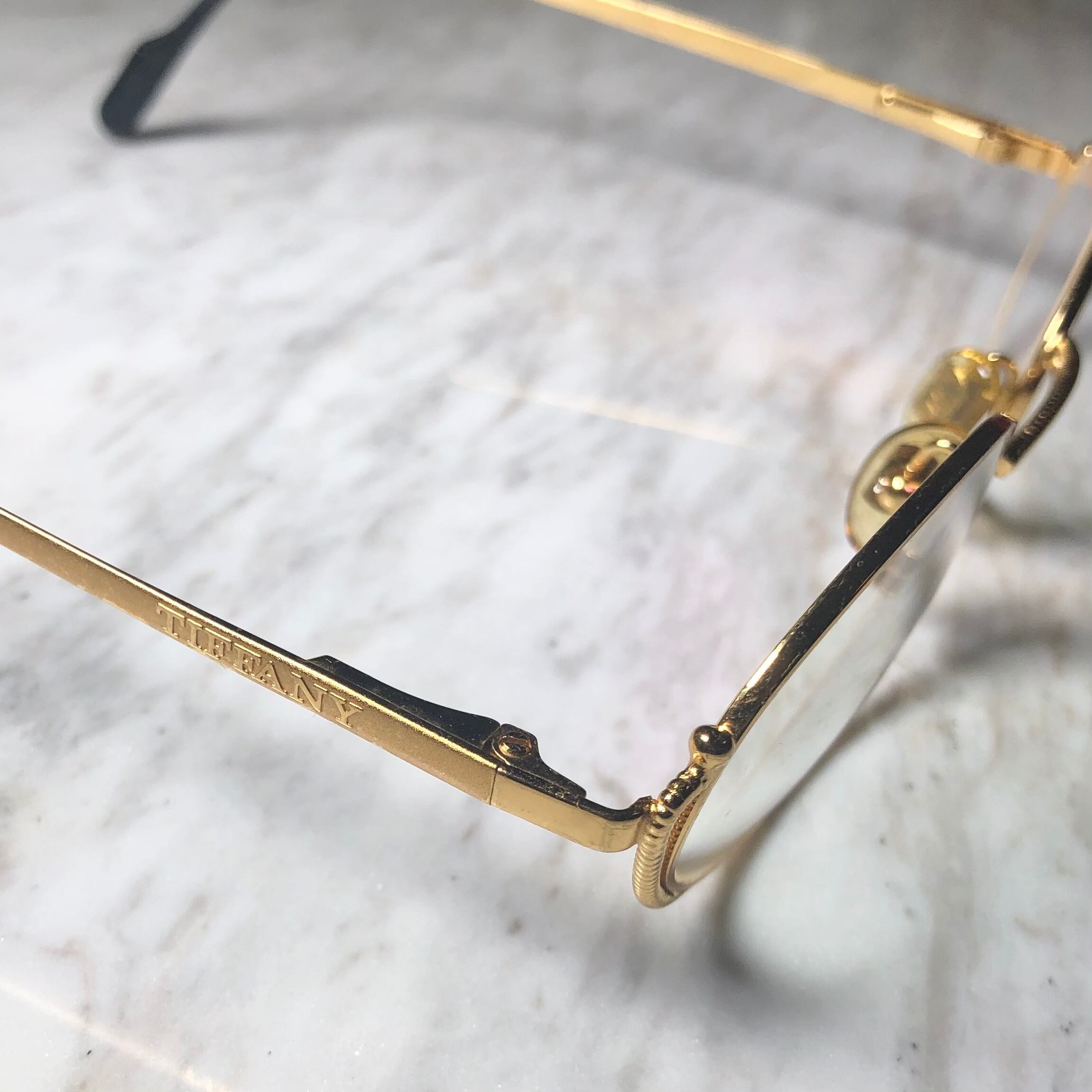 vintage TIFFANY LUNETTES 23k gold plated glasses  