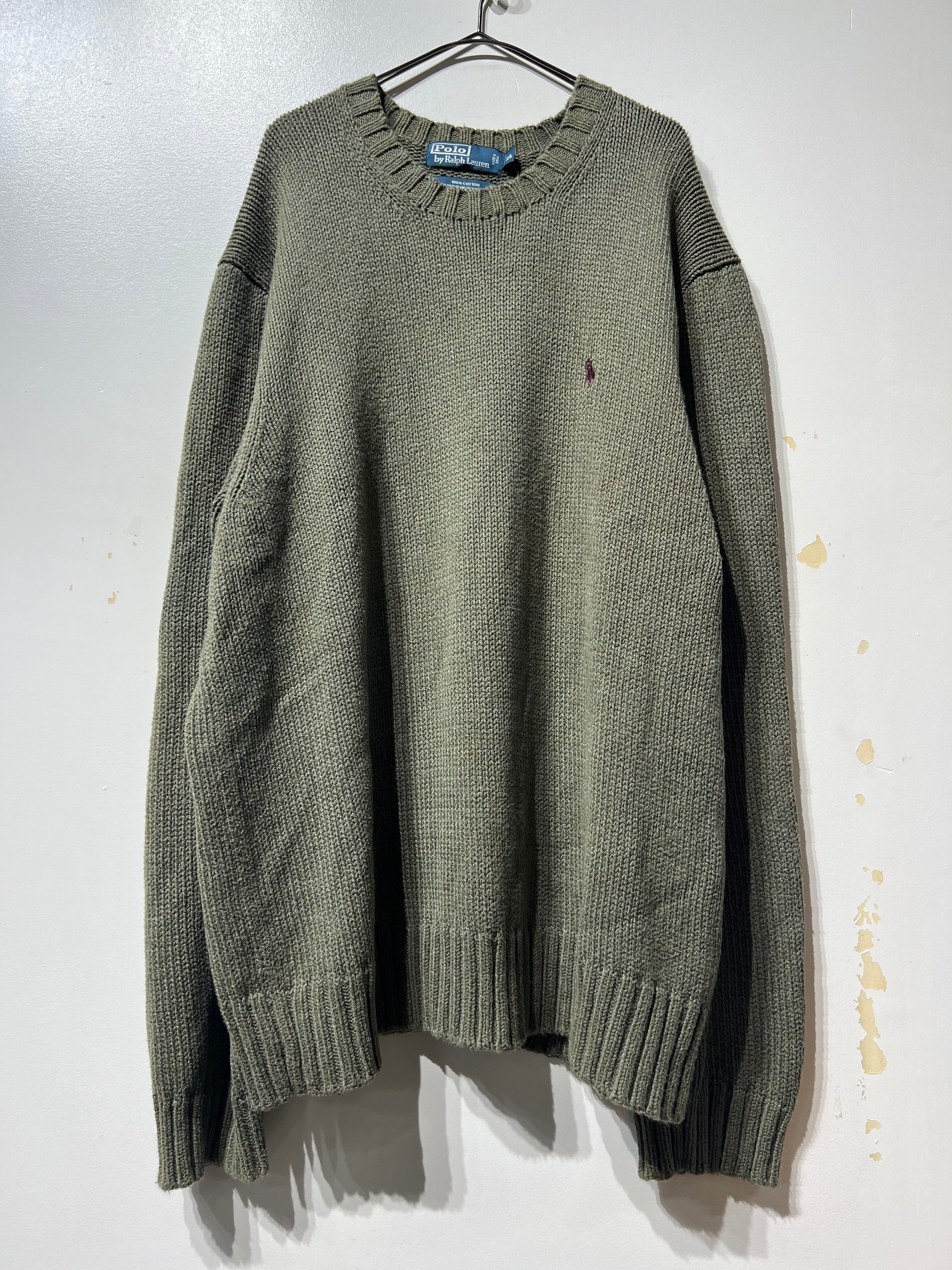 (KN635)Polo Ralph Lauren cotton green knit