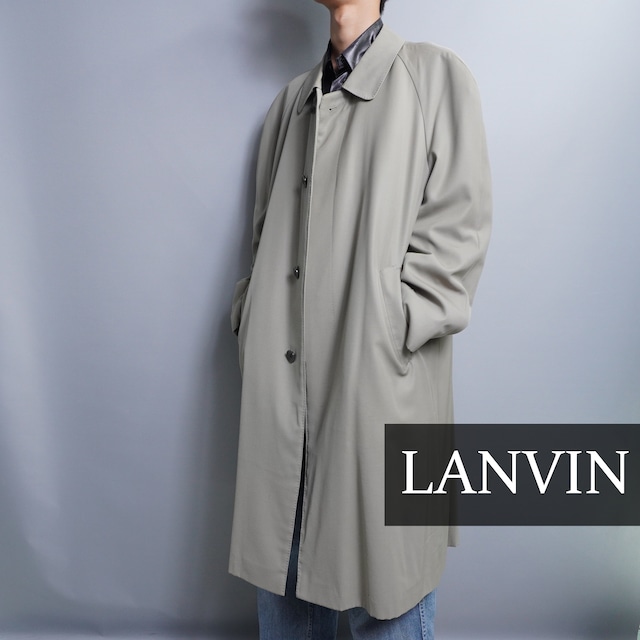 LANVIN】ウールギャバジンラグランベージュステンカラーコート