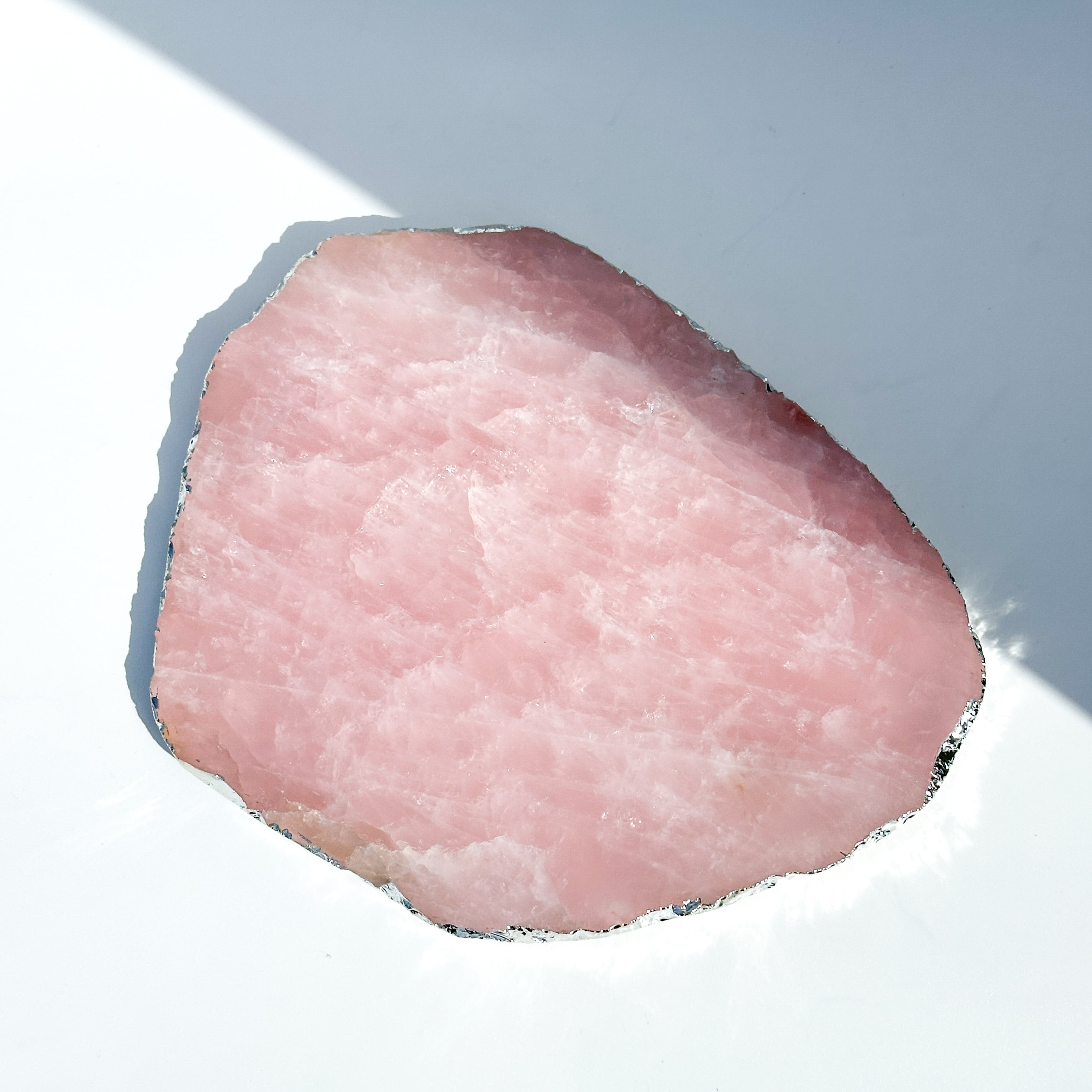 高品質柚子ピンクローズクオーツ＆ムーンストーン ローズクォーツ プレート42◇ Rose Quartz ◇天然石・鉱物