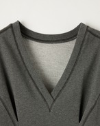 DU260712 Vneck Tuck Design Sweat