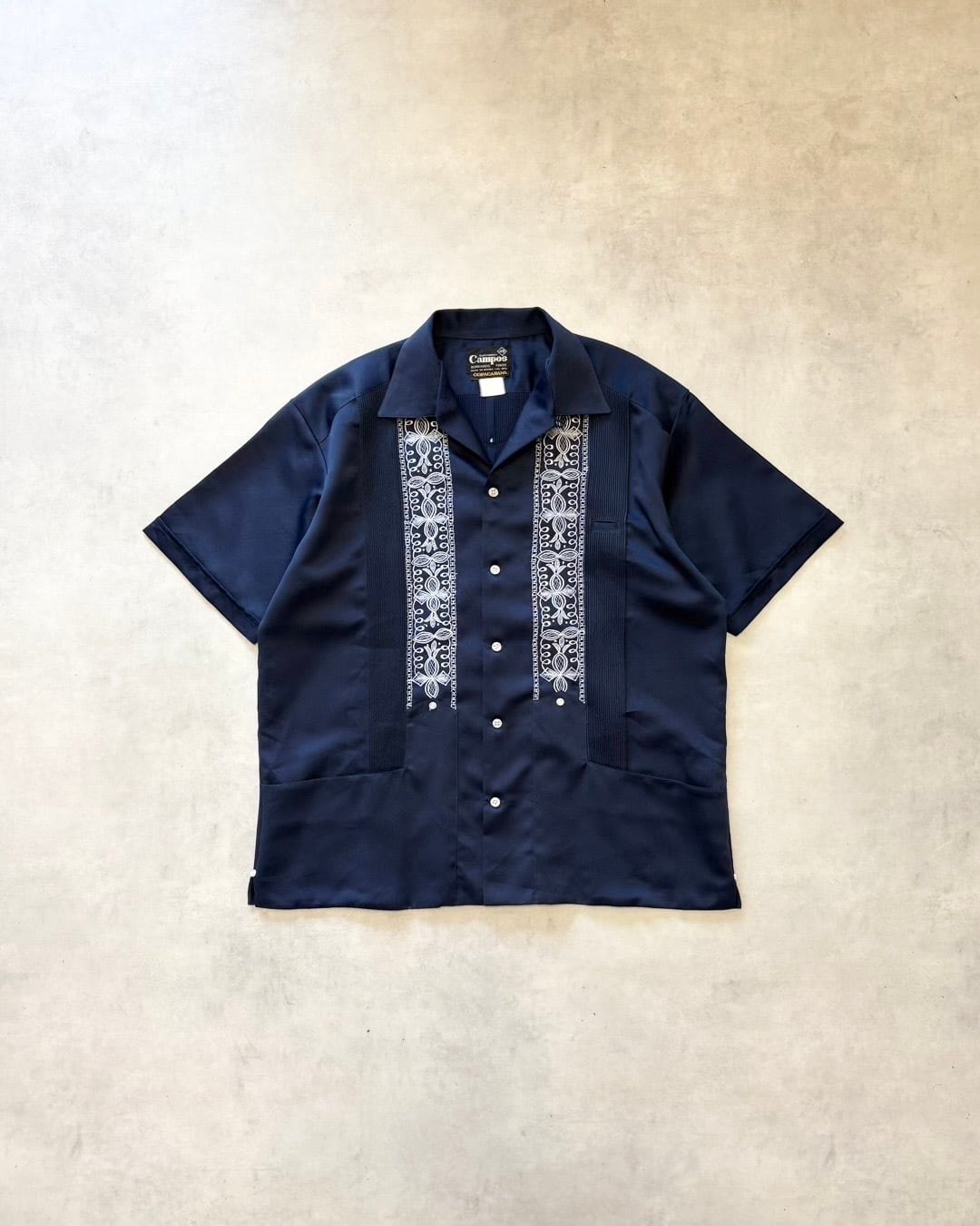 【VINTAGE】1980’s “Campos” Satin Cuban Shirt MADE IN MEXICO
