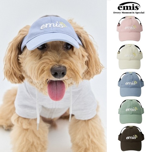 【emis】LETTERING LOGO BALL CAP/ペット用キャップ帽子 犬猫