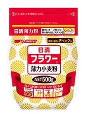 日清製粉ウェルナ 小麦粉(薄力粉) フラワー チャック付 500g