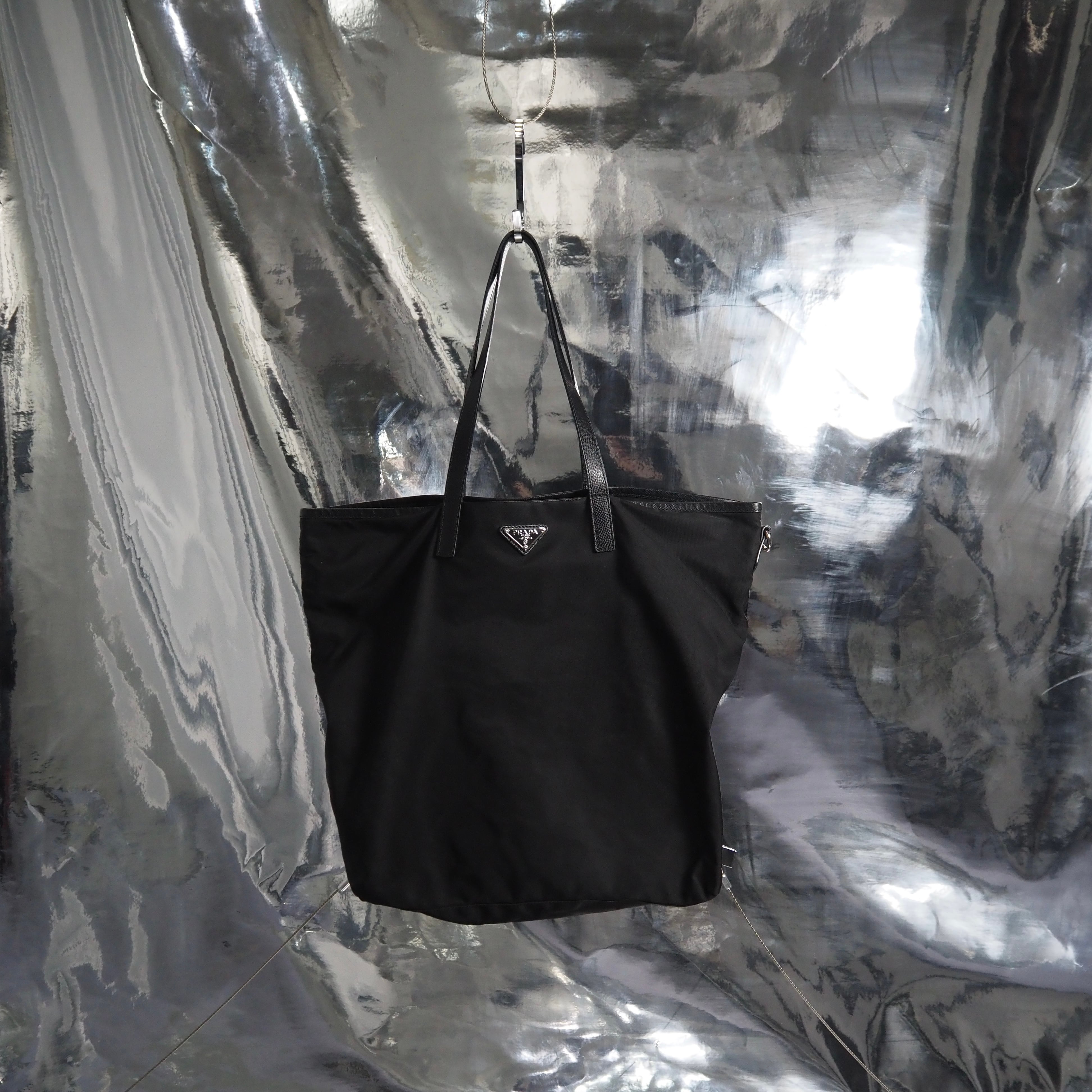 PRADA ロボットシリーズトートバッグ ナイロン レザー ブラック プラダ