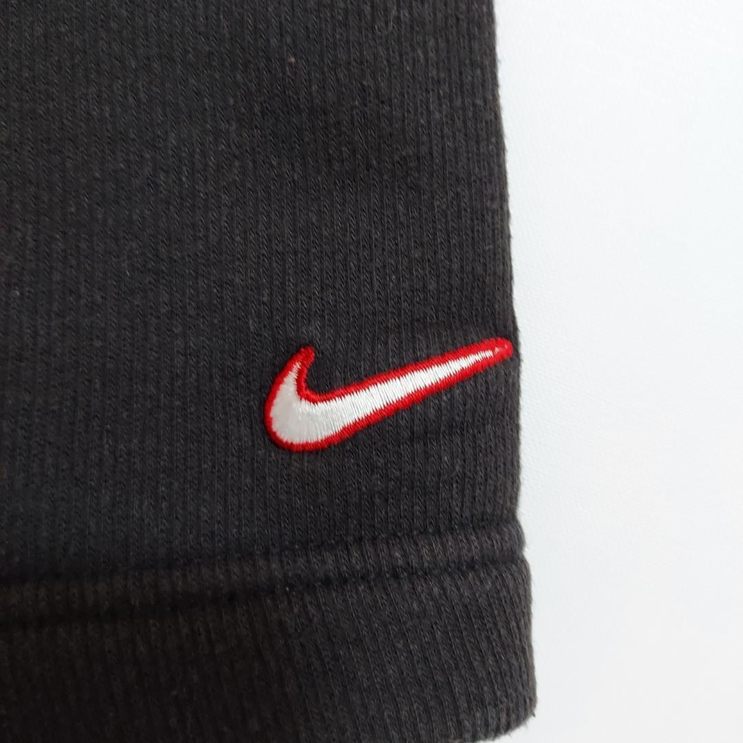 NIKE ナイキ ロゴ刺繍 スウェット Vネック バスケットボール XL 黒 赤