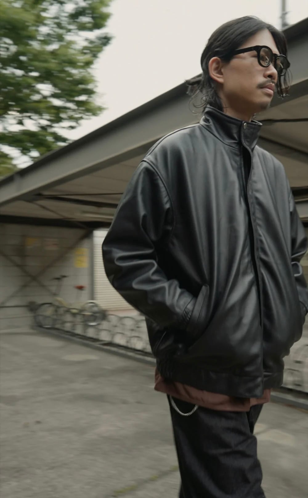 edit clothing SHEEP LEATHER BLOUSON / black | SLOW