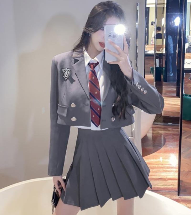 韓国　制服　ハロウィン　コスプレ　セットアップ　3点セット