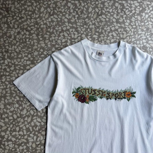 STUSSY / 90′s usa製 SPORT T-shirt size L 白タグ