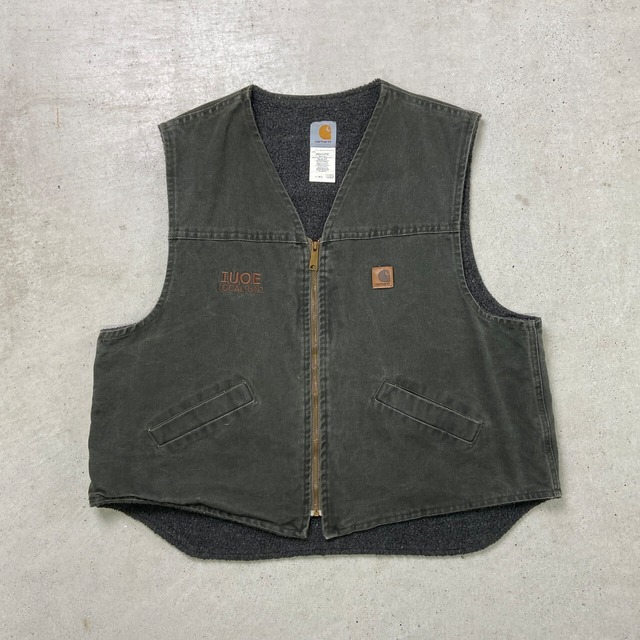 90年代 USA製 Carhartt カーハート ダック地 ノーカラー ワークベスト 