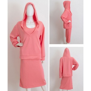 パーカー ワンピース 2点セット レディース 春秋 韓国 セットアップ ゆったり フェミニン 大人 カジュアル 部屋着 ドロップショルダー トップス ロングワンピース 大人可愛い 大人女子