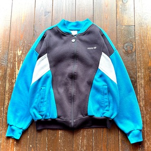 80's  adidas Sweat Trac Jacket  - Made in  Malaysia -  Size  LARGE