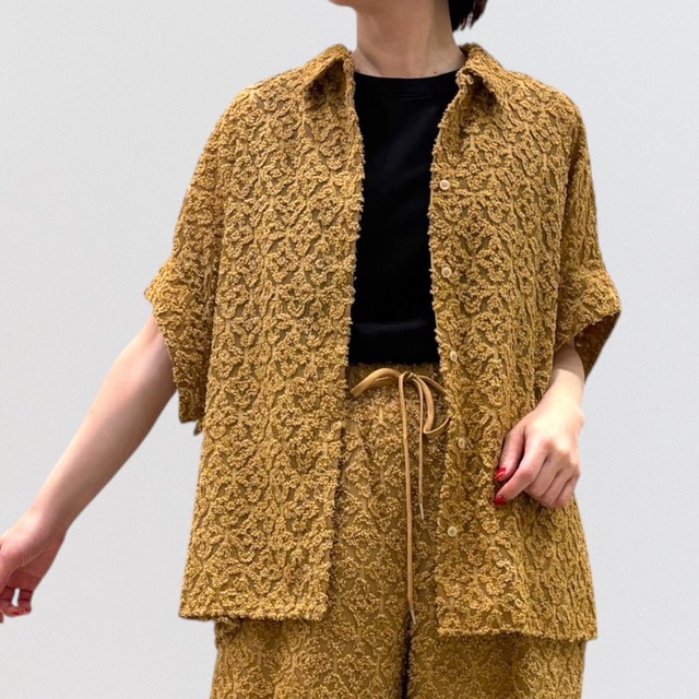 cafune half sleeve jacquard shirt