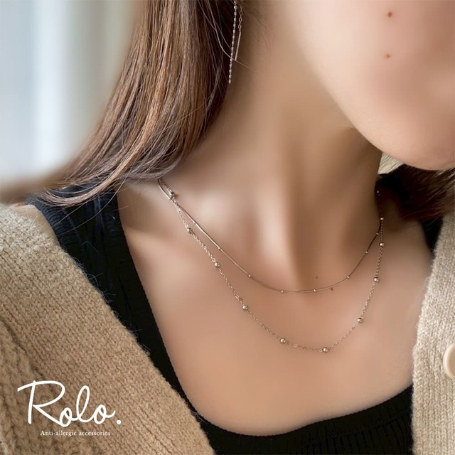 2連ボールチェーンネックレス シルバー925