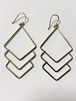 Vintage Modernist 925 Silver Dangle Pirced Earrings