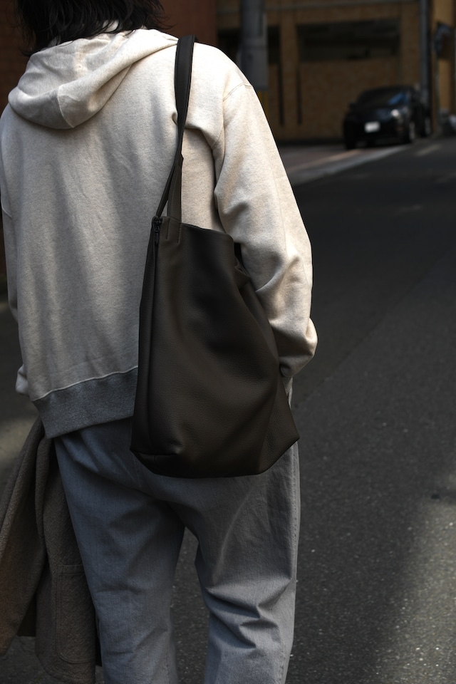 BISOWN / AFTER HOODIE ZIP UP SWEAT (TOP GRAY × OATMEAL)