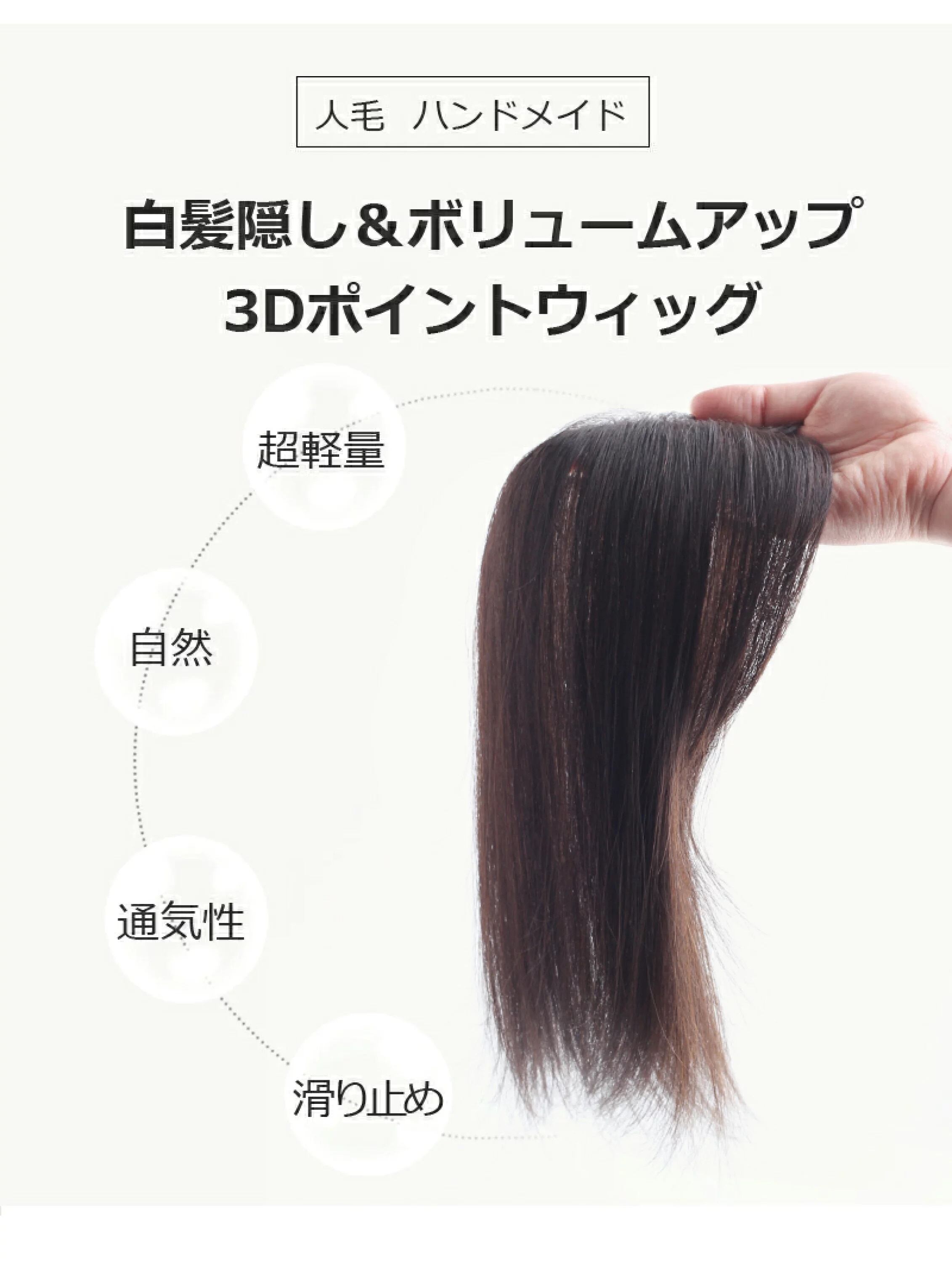 高級レミー人毛100% Mサイズ 自然な黒 しがなかっ 自然な分け目