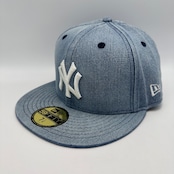 NEW ERA 59FIFTY/5950 ヤンキース ウォッシュドデニム × ホワイト