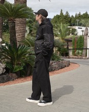 【#Re:room】SWITCHING TWILL SWEAT ZIP PARKA［REC866］