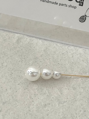 【100pcs】6mmパールアクリルビーズ/スペーサー/艶あり