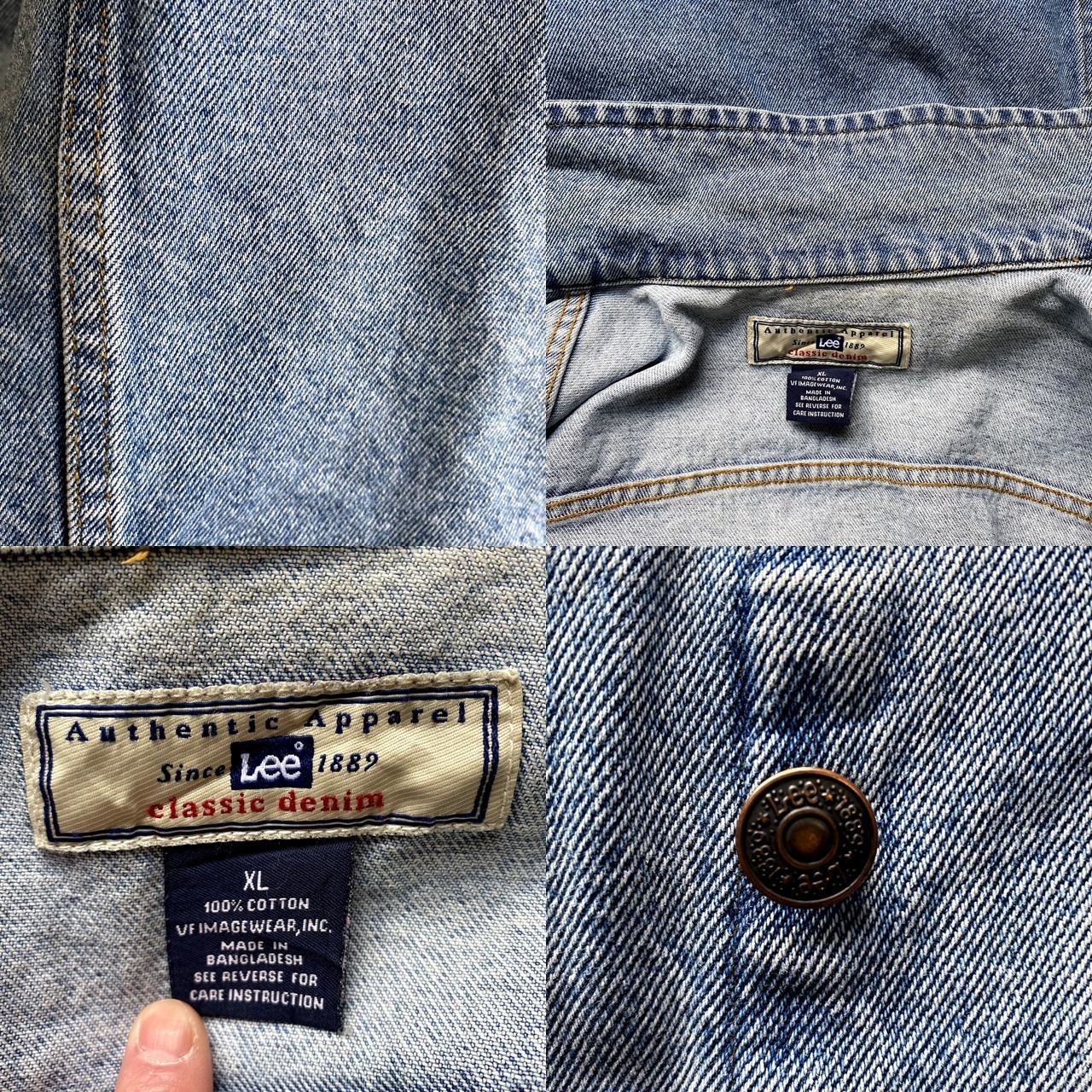ビッグサイズ Lee 刺繍入り デニムジャケット メンズXXL相当 古着 リー 