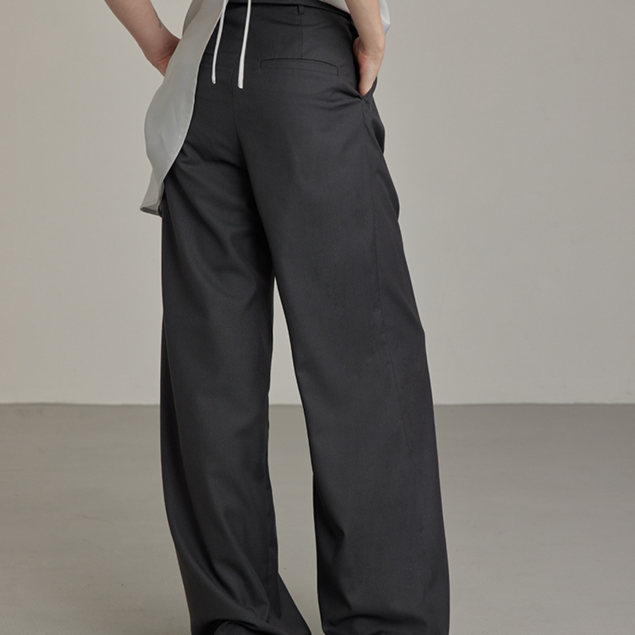 High-Waisted Wide Leg Full Length Pants T3692