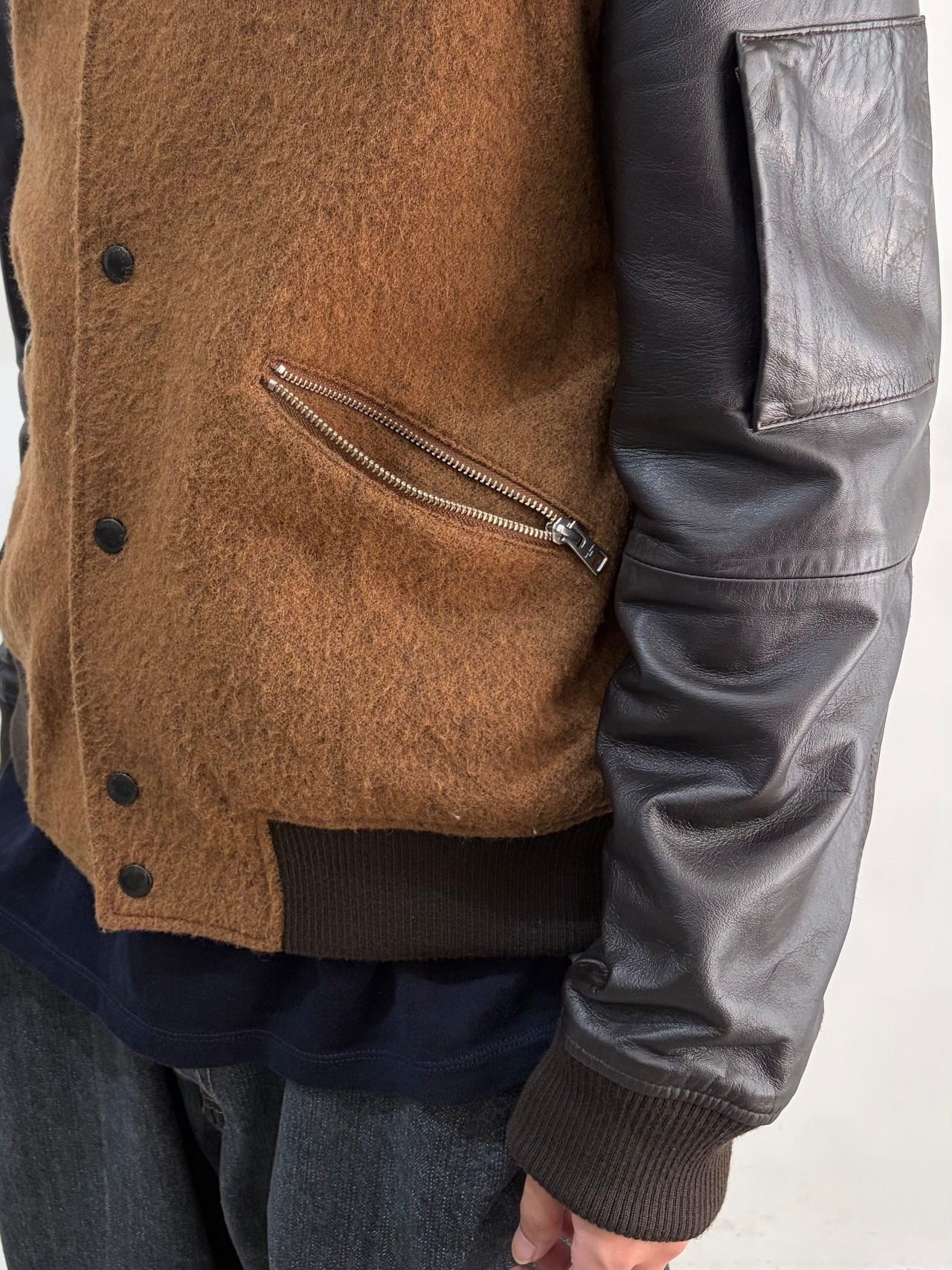 【PaulSmith】leather sleeve wool blouson