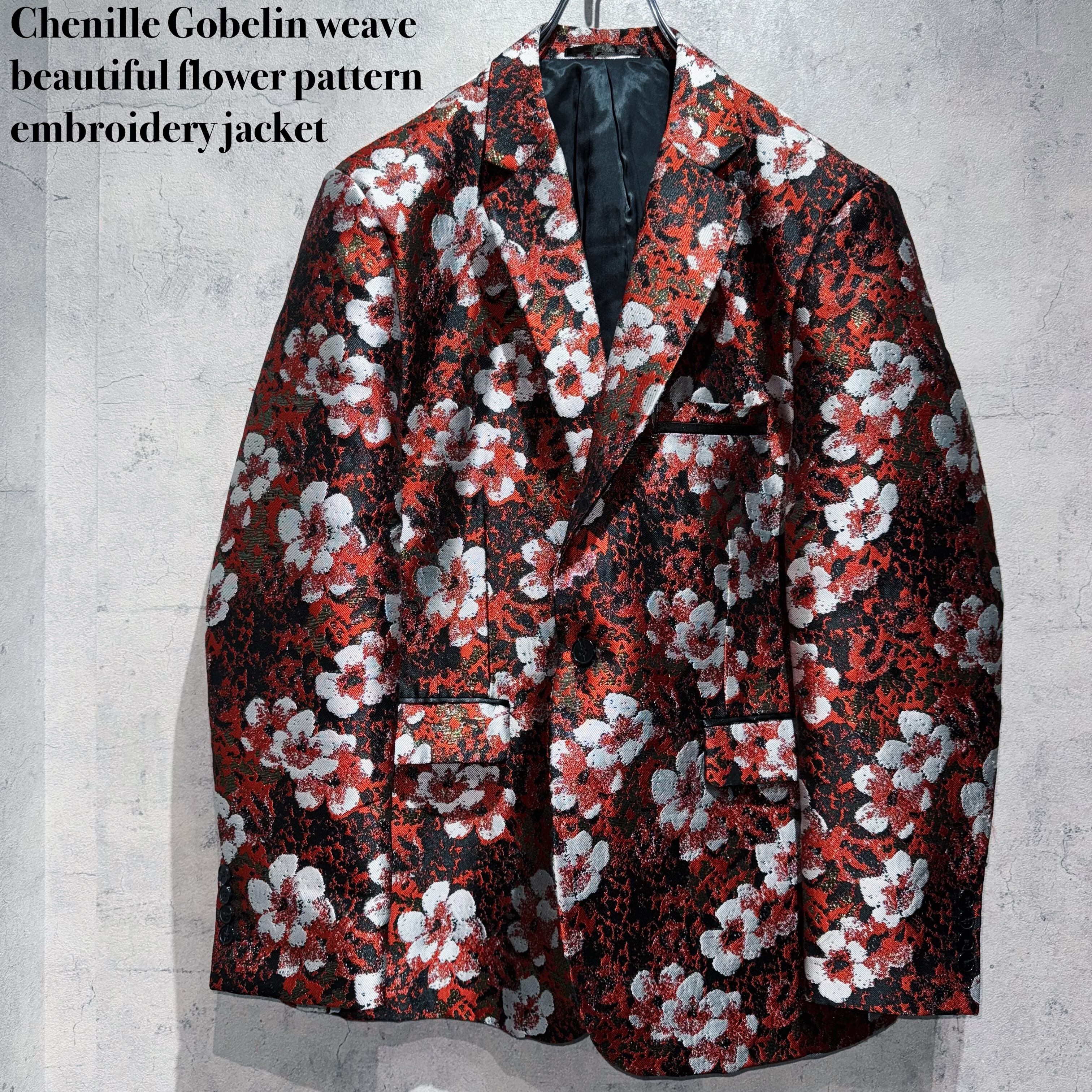 Chenille Gobelin weave beautiful flower pattern embroidery jacket