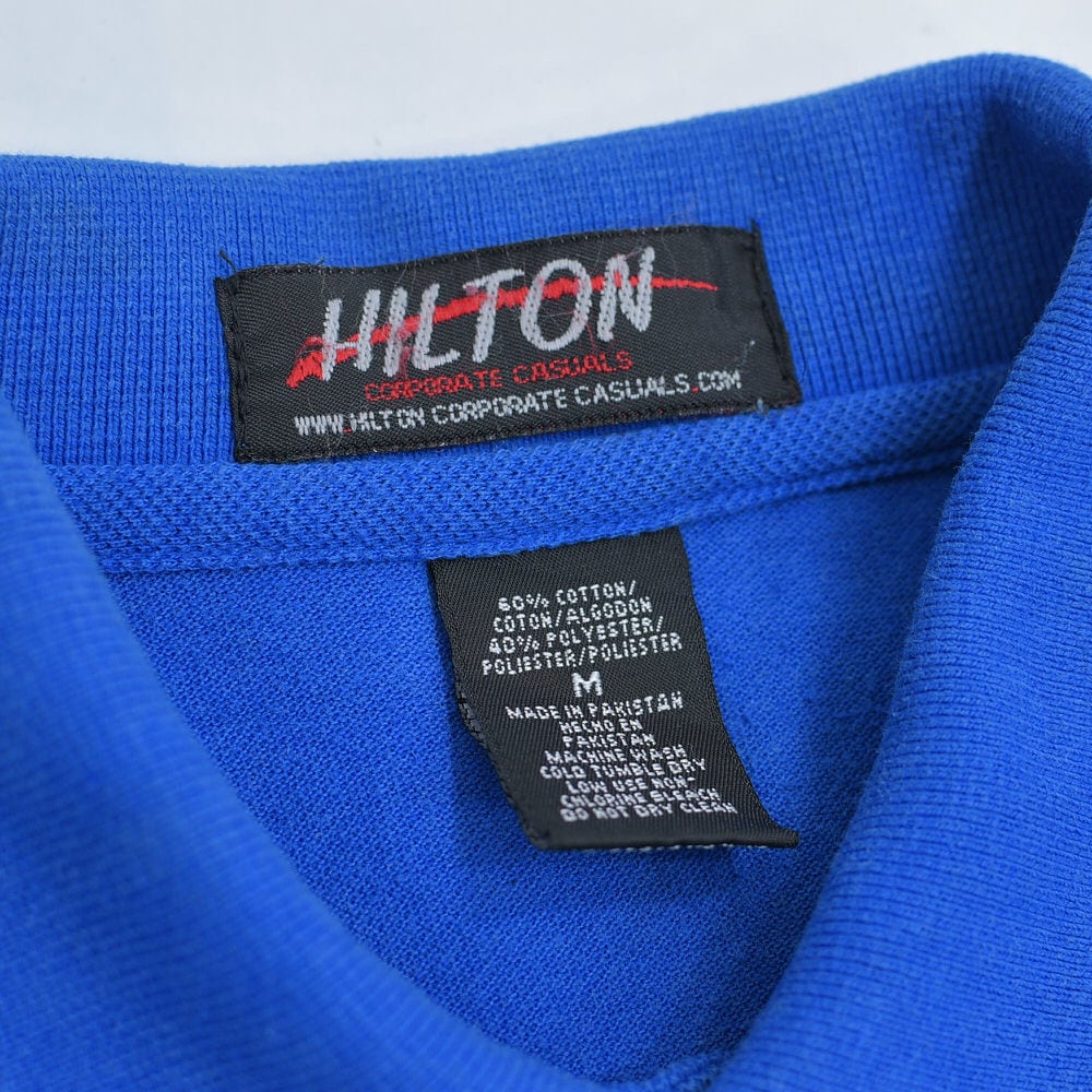 90s～ HILTON BEST BUY ベスト・バイ ロゴ刺繍 デザイン ポロシャツ