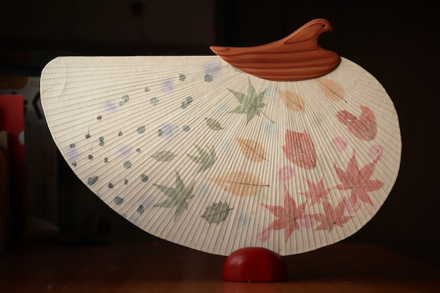 江戸仕立て都うちわ千鳥型【松崎和紙(長野県)】Edo-style plover-shaped Miyako Uchiwa (handy fan)