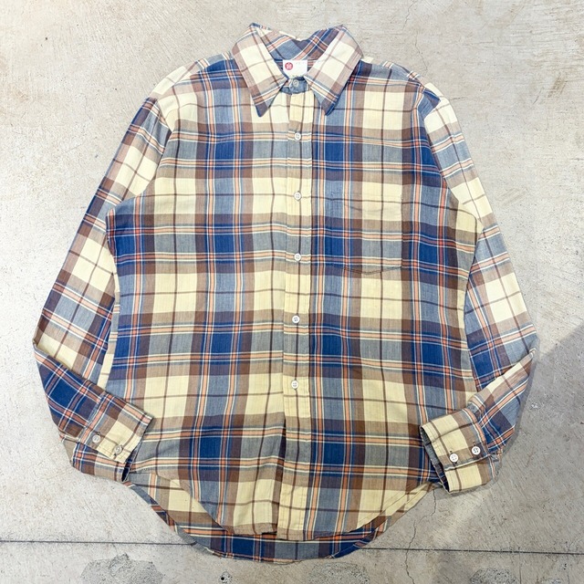 1970s SEARS CHECK SHIRT YELLOW "KINGS LOAD"