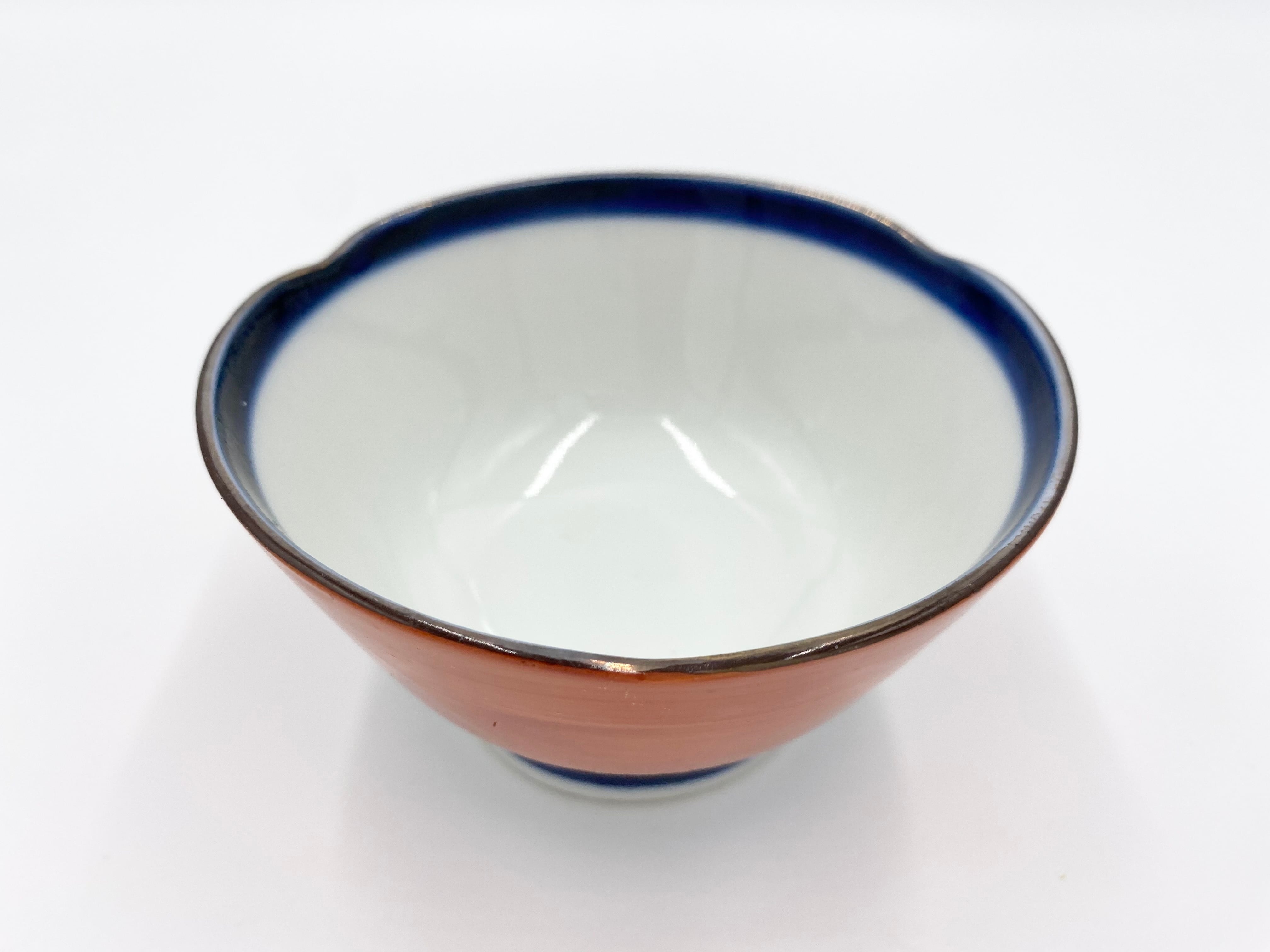 アウトレット】昭和レトロ 三つ葉型茶碗 オレンジ φ11.5㎝ | キッチン