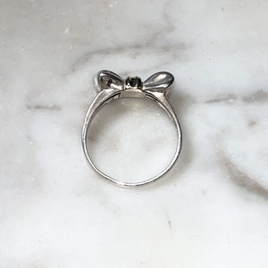 TIFFANY silver × k18 ring " ribbon "