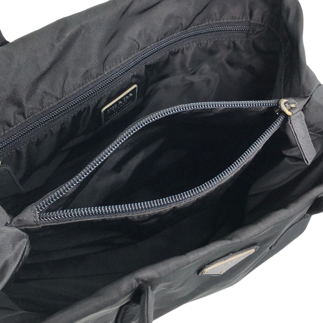 PRADA プラダ ハンドバッグ ブラック トライアングルロゴ ナイロン トートバッグ vintage ヴィンテージ オールド 6skxyh