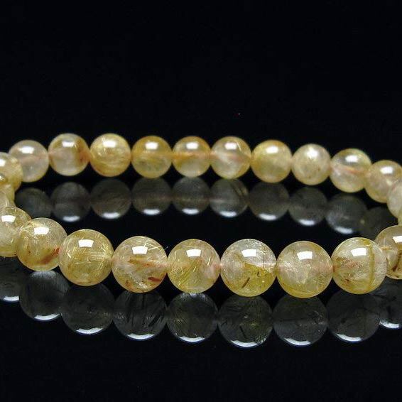 タイチンルチルクォーツ ブレスレット 7mm ルチルクォーツ ブレス 一点物  111-41631