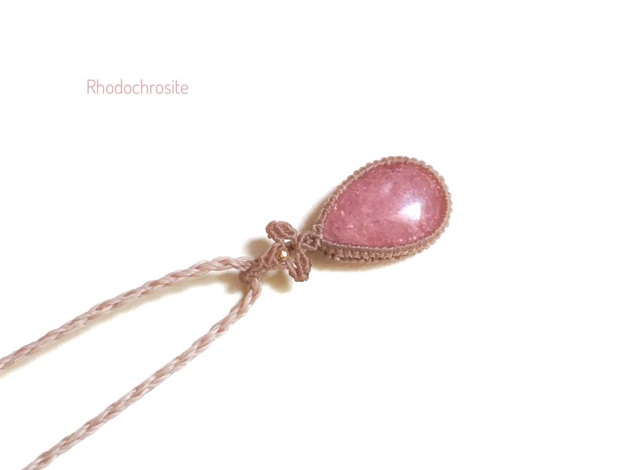 ロードクロサイト macrame necklace