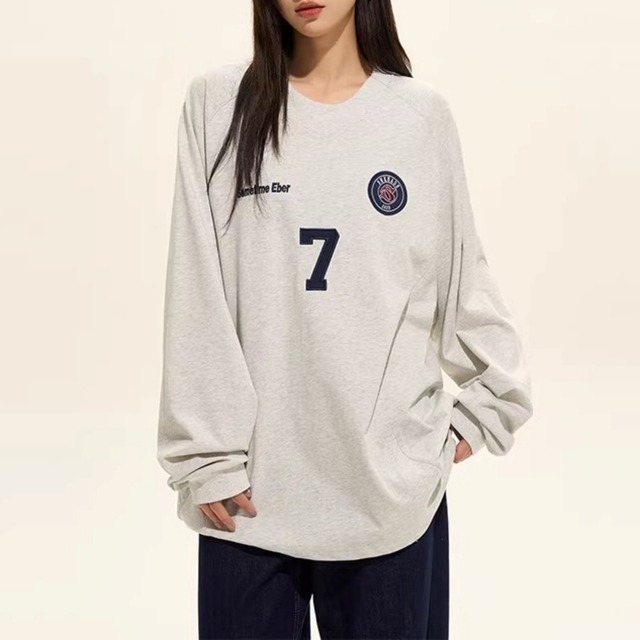 ナンバリングワッペンルーズフォルムプルオーバー 2col R01862