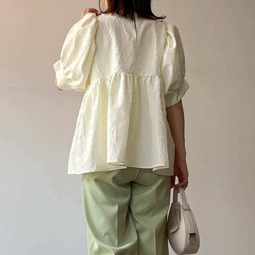 ワッシャージャガードブラウス | Lilie 