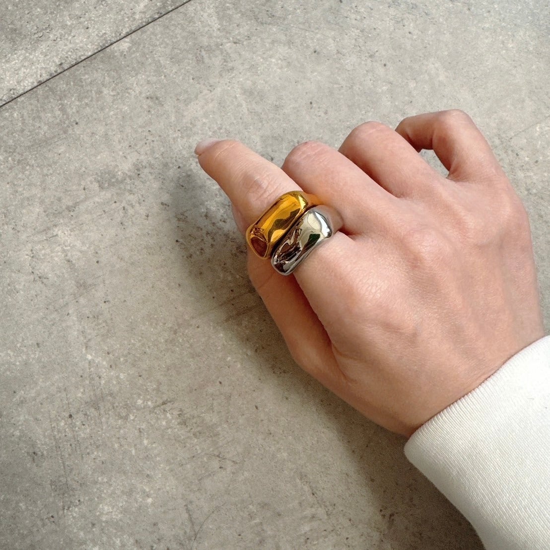 square curved ring | eclacoco