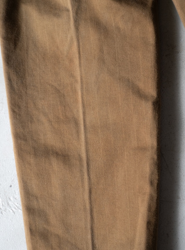 unknown 1990s Brown twill shadow stripe trousers