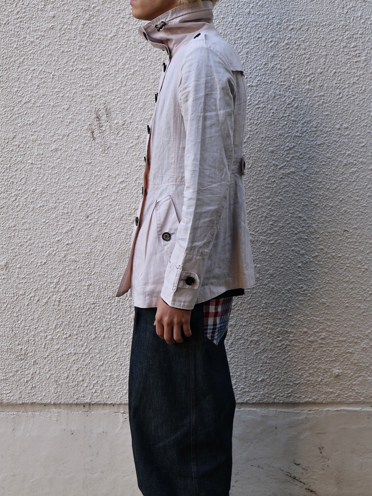 【burberry】multi button high neck jacket